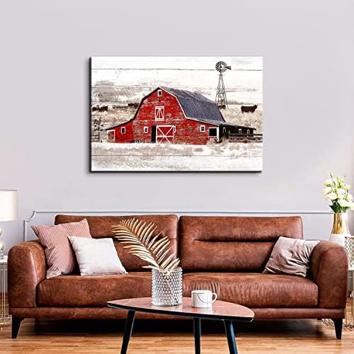 Large Country Barn Canvas Wall Art Farmhouse Windmill Wall Decor 32x48” - Image 2