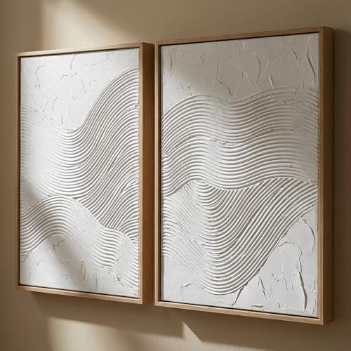 Artiluxy 3D Minimalist Textured Abstract Wall Art Set of 2 by Artiluxy