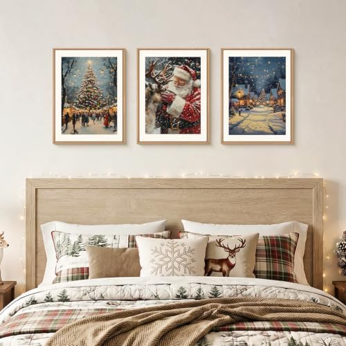 Aryroi Large Enchanting Christmas Framed Canvas Wall Art Set- 12"x16"x3 - Image 4
