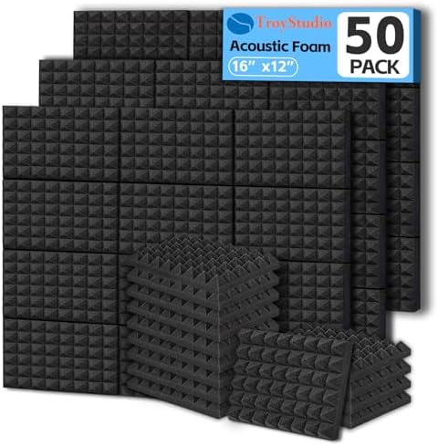 TroyStudio Thick Acoustic Foam Panels, Dense Soundproof Padding Tile, Recording by TroyStudio