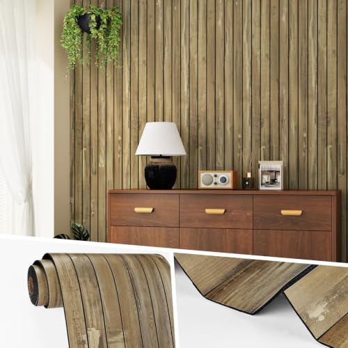 Wallercity Wood Board 3D Slat Peel and Stick Wall Panels by Wallercity