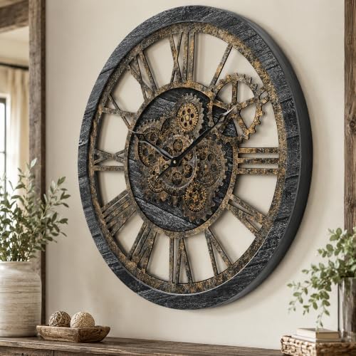 HOIBAI Wall Clock, 20 Inch, Midnight Grey by HOIBAI