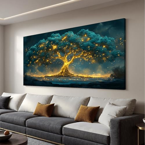 Canvas Wall Art Decor Artwork for Walls Green Wall Art Decor Large Tree of Life by QILISHEN-