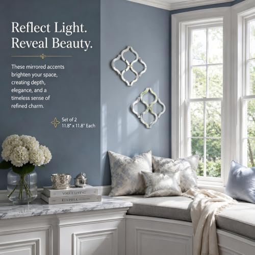 Square Decorative Wall Mirror 12 x 12 Inch, Modern Wall Mounted Accent Mirror - Image 4