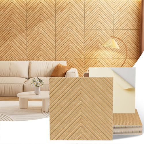 Acoustic Wall Panels, 8 Piece 23.62" X 23.62" Peel and Stick Wall Panels by Vellorise
