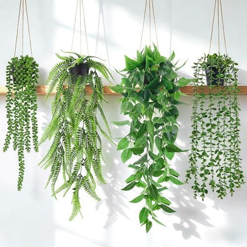 Der Rose 4Pcs Fake Hanging Plants by DerRose