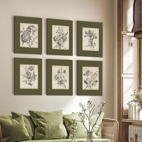 Vintage Floral Wall Art Sketch Flower Prints Antique Botanical Canvas Wall Art - Image 4