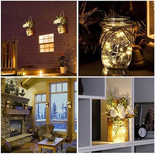 Lightess Mason Jar Wall Decor, Rustic Wall Sconces - Image 5
