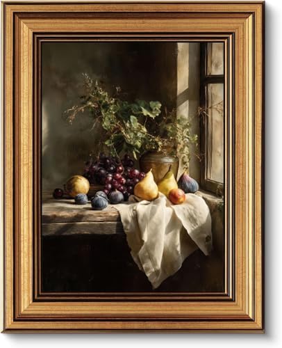 Gold Framed Wall Art, Vintage Fruit Still Life Canvas Prints – Farmhouse by ROSSYNOOK