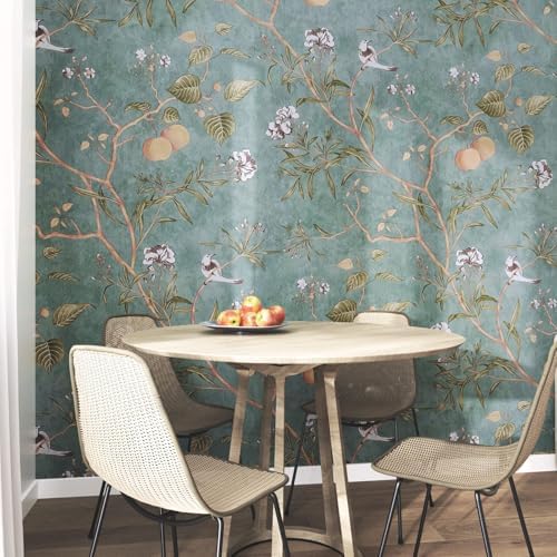 Laatse Vintage Bird Floral Wallpaper Peel and Stick 17.5" x 78.7" - Image 3