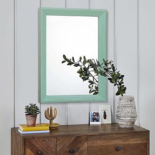 AAZZKANG Wood Framed Mirror Rectangle Modern Farmhouse Wall Mirrors Decor Large - Image 3