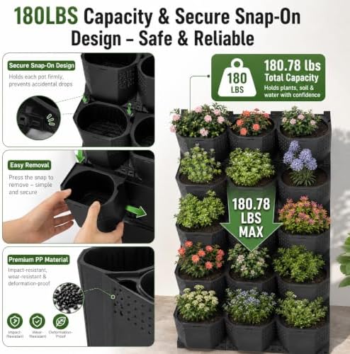Self Watering Wall Planter | 36 Pots Vertical Garden Planter - Image 4