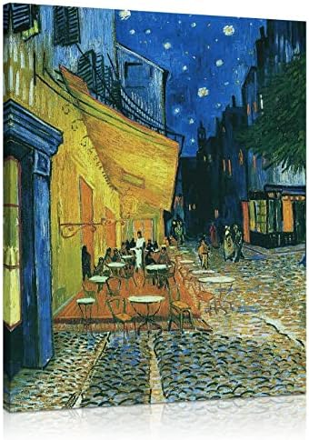 1 KINGO Van Gogh Canvas Wall Art: Café Terrace at Night Oil Painting Picture by 1KINGO