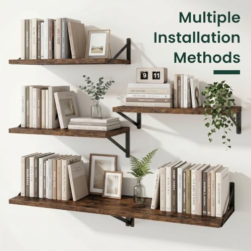 Floating Shelves, 8 Inch Deep Rustic Book Shelf - Image 7