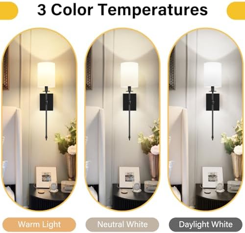 Battery Operated Wall Sconces Set of 2, Rechargeable Sconces - Image 6