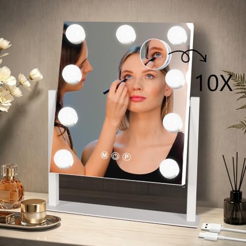 Ratsamee Rechargeable Vanity Mirror, 8000mAh 13"×15" Makeup Mirror - Image 5