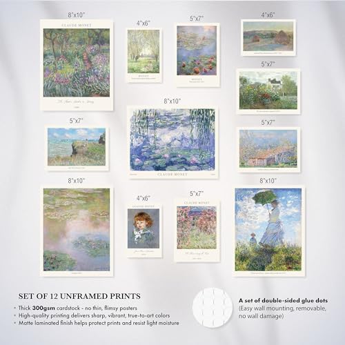 CAZZIRA Claude Monet Wall Art Prints, Unframed Gallery Decor - Image 4