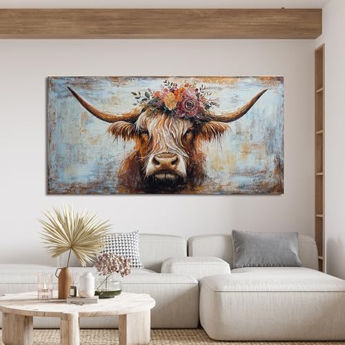 Canvas Wall Art Decor Canvas Art Wall Decor Highland Cow Wall Art Prints Wall - Image 4