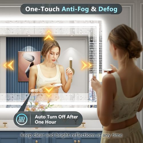 60x40 LED Bathroom Mirror, Backlit & Front Lit Lighted Mirror - Image 5