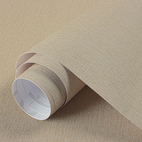 Livebor Grasscloth Peel and Stick Wallpaper Beige Brown Textured Contact Paper by LiveborDirectWallpaper