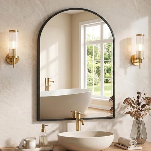 NEWBULIG 20X30 Inch Arched Bathroom Wall Mirror by NEWBULIG