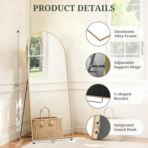 Mirror Full Length 56"x21", Arched Full Body Floor Mirrors - Image 4