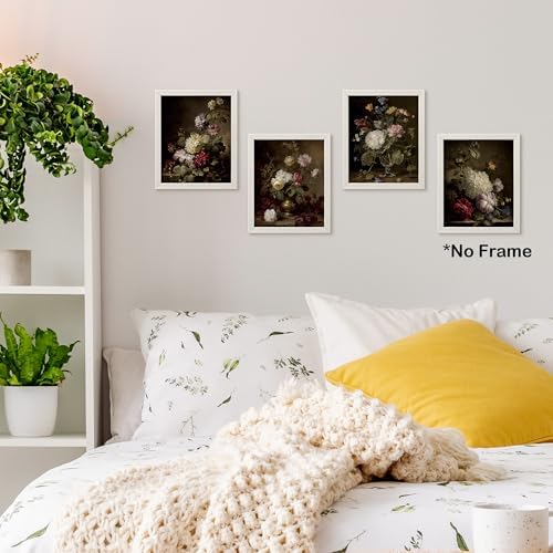 TLESKE Vintage Dark Moody Floral Posters Prints Unframed 8x10 Set of 4 - Image 2