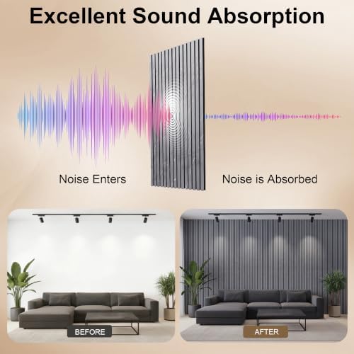 4 Pack 47.2" × 23.6" Wood Slat Acoustic Wall Panels - Image 3