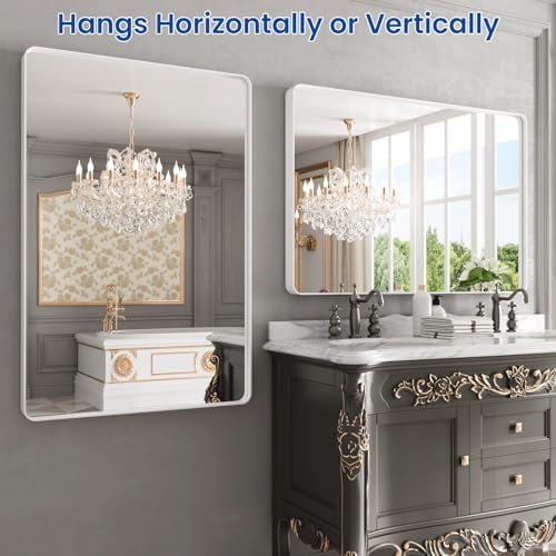 WEER White Bathroom Vanity Mirror 48x32 Inch - Image 5