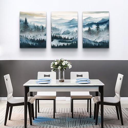MHARTK66 Wall Art for Living Room, Mountain Landscape Wall Decor, Large Foggy - Image 6