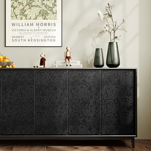 Abyssaly Black Textured Peel and Stick Wallpaper Gothic Contact Paper - Image 5