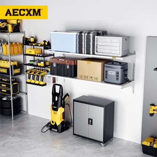 Aecxm 1pack×2 Tier 1.3x4ft Garage Shelving Wall Mounted, 260lbs Load - Image 2