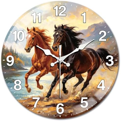 peacoblue Running Horse Wall Clocks Battery Operated by PEACOBLUE