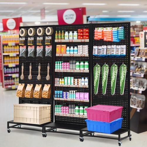 Eastern Tree Metal Pegboard Display Stand 2'x 5'with Base Plate, Pegboard - Image 6