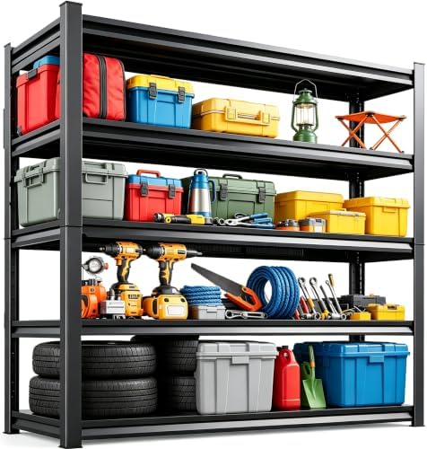 Heavy Duty Garage Shelving 5 Tier Adjustable Metal Storage Rack by BEESTMUEBLE