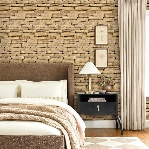 Commomy 3D Faux Stone Wall Panels Peel and Stick 10 Pcs 11.8" x 11.8" - Image 2