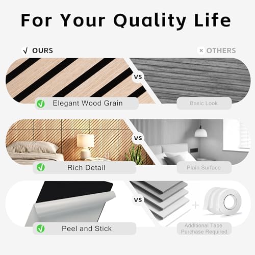 WoveN SounD Acoustic Wall Panels, Natural Oak, 10 Pack, 47.2x23.6 in - Image 2