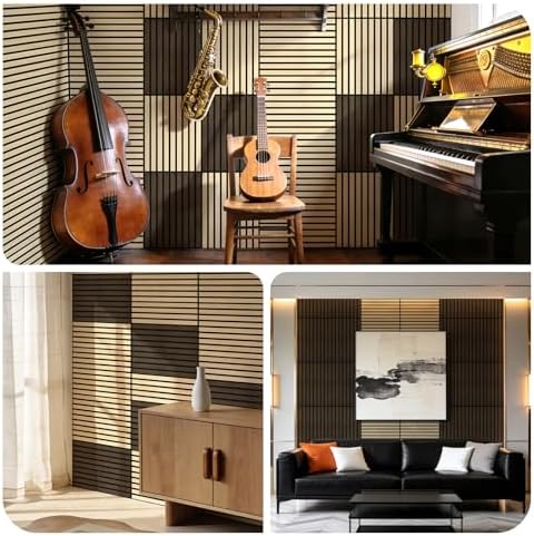 WADILE 16 Pack Self Adhesive Acoustic Wall Panels in Wood Look 11.8"x15.7" - Image 5
