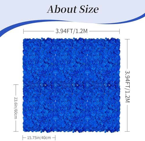 BLOSMON Royal Blue Flower Wall Panel Backdrops, 24 x 16 Inch - Image 2