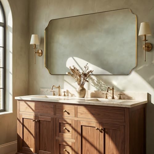 ANDY STAR 36"x60" Large Gold Mirror, Brushed Brass Rectangle Mirror - Image 3