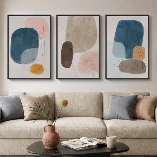 Large Framed Colorful Abstract Wall Art by Cuspin
