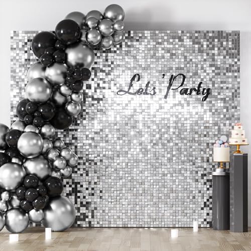 COKAOBE Silver Shimmer Wall Backdrop, Photo Backdrops by COKAOBE