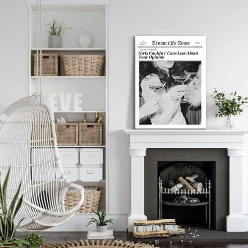 Trendy The New York Times Wall Art 12x16in Framed, Retro Trendy Cocktail Girly - Image 6