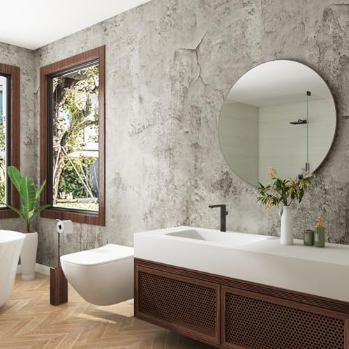 Livelynine Concrete Look Wallpaper Peel and Stick Bathroom Wallpaper Self - Image 2