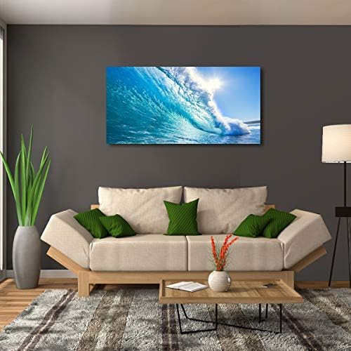 Haichuang Decor Art Framed Ocean Wave Wall Art, 48x24 Inch Large Horizontal - Image 6