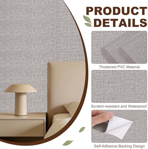 uxcell Grasscloth Linen Textured Wallpaper, 60cm x 10m/24 x 394 Thicker - Image 3