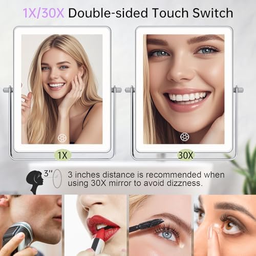 FASCINATE 8.7" 5000mAh Rechargeable Wall Mounted Makeup Mirror - Image 5