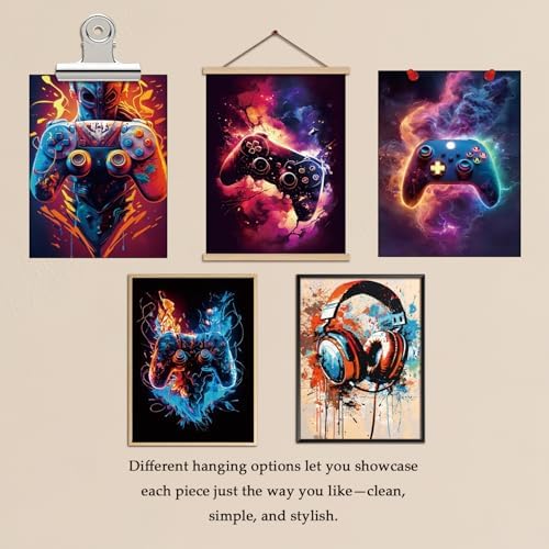 ARKZSHO Cool Game Canvas Posters Wall Art Set of 9, Retro Video Gamer - Image 3