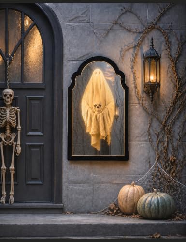 20" Haunted Ghost Mirror with LED Lights & Scary Voice Changer - Image 6