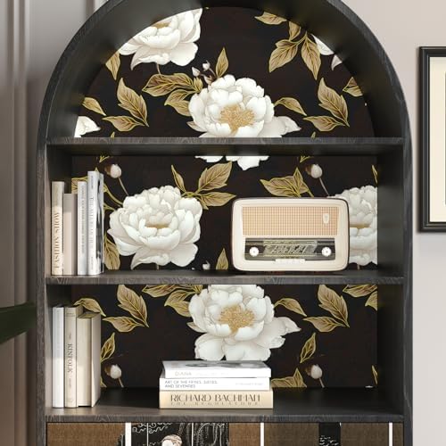 BOKEBEVE Leaf Wallpaper Peel and Stick Vintage Black Brown 17.5 x 393.5In - Image 3